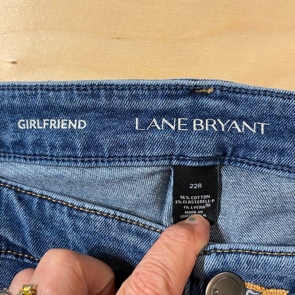 Lane Bryant Girlfriend Embroidered Blue Ankle Jeans 22R (IY) - Picture 7 of 10